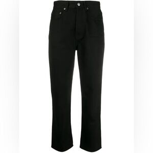 Acne Studios Mece High Rise Straight Leg Crop Forever Black Denim Cotton Size 27